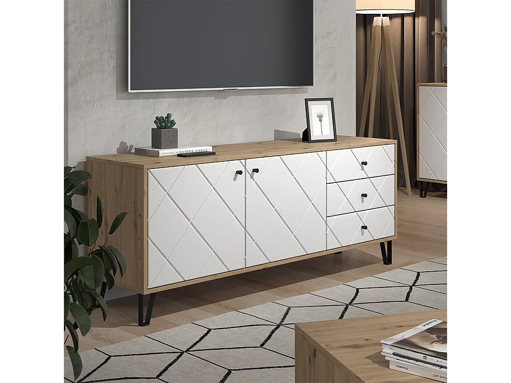 Meuble TV chêne artisan 150.2x40.1x60.2 nizza