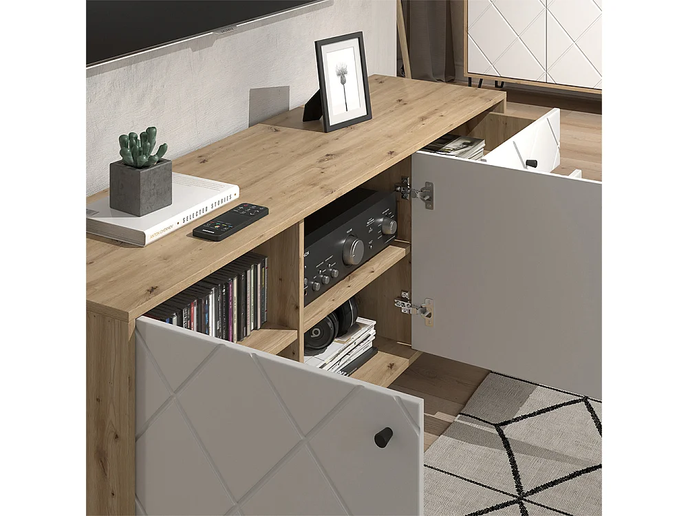 Meuble TV chêne artisan 150.2x40.1x60.2 nizza