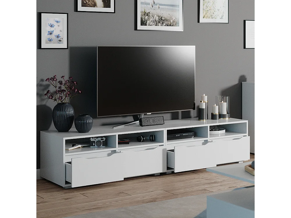 Meuble tv blanc 200.4x48.1x42 ruben