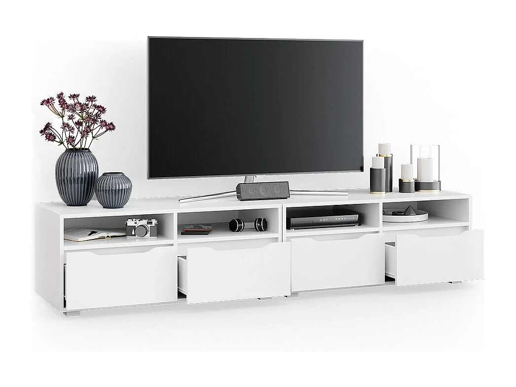 Meuble tv blanc 200.4x48.1x42 ruben