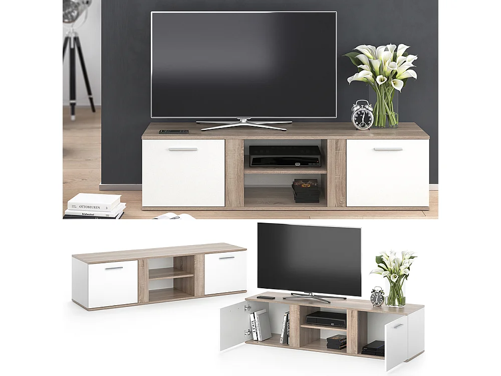 Meuble tv sonoma 155x40x41 novelli