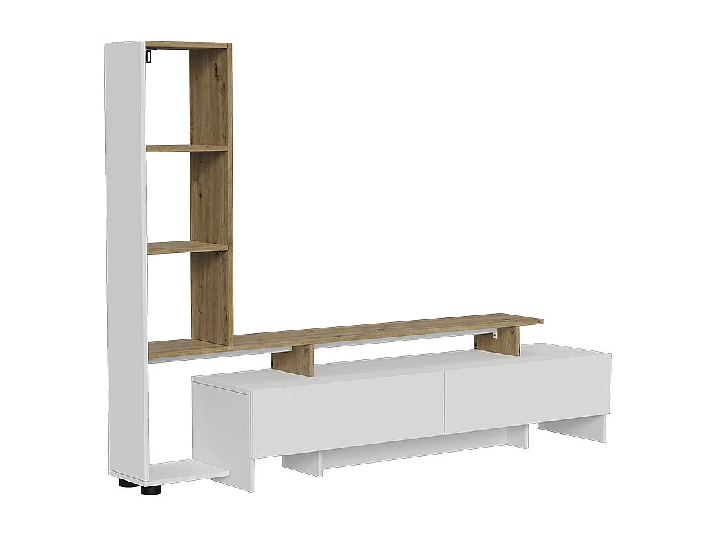 Meuble TV blanc/chêne 168.2x35x120 tavora