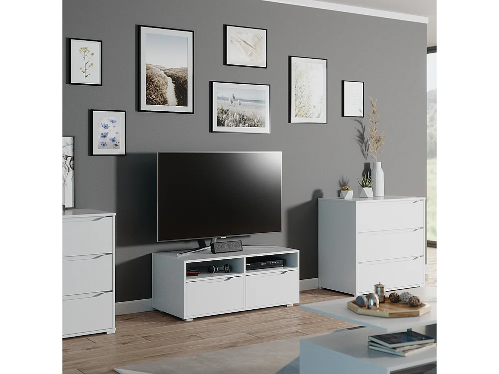 Meuble tv blanc 100.2x48.1x42.5 ruben