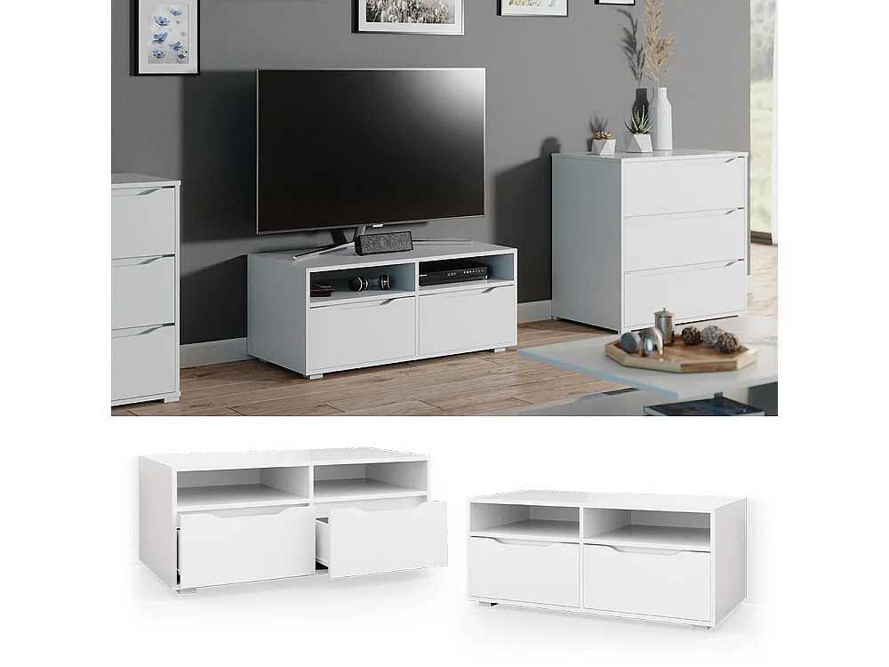 Meuble tv blanc 100.2x48.1x42.5 ruben