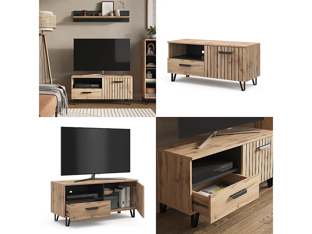 Meuble tv marron 100.2x38x48.5 amber