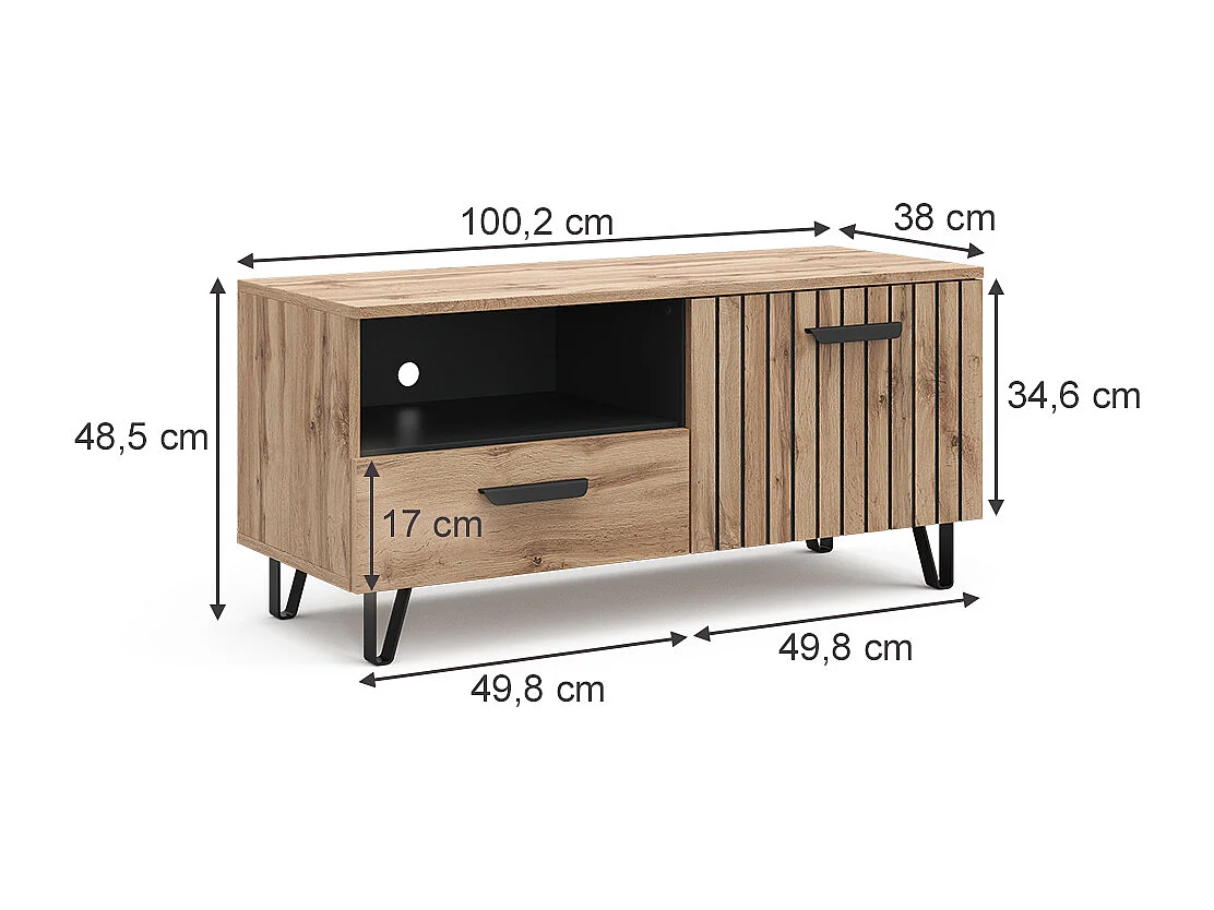 Lowboard brown 100.2x38x48.5 amber