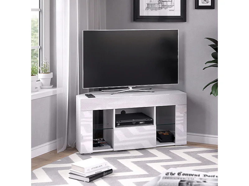 Meuble tv blanc 100x40x50 denver