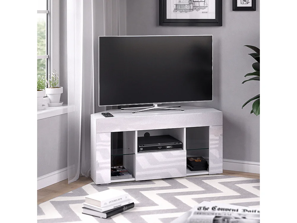 Meuble tv blanc 100x40x50 denver
