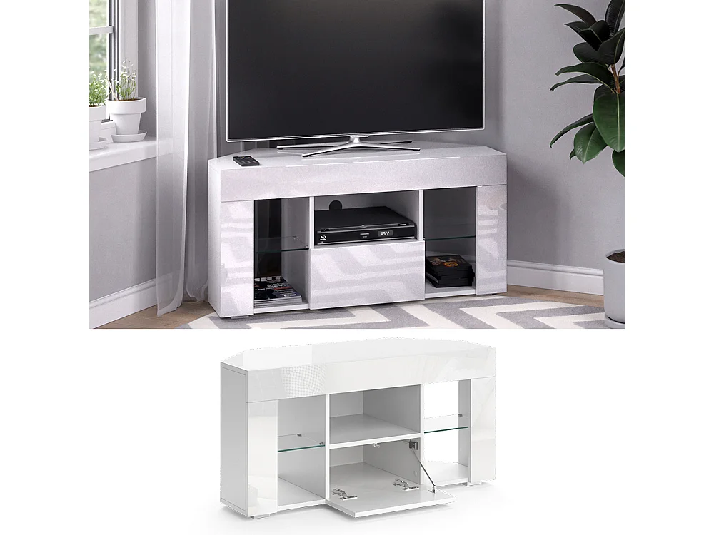 Meuble tv blanc 100x40x50 denver