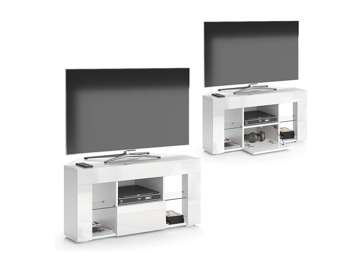 Meuble tv blanc 100x40x50 denver