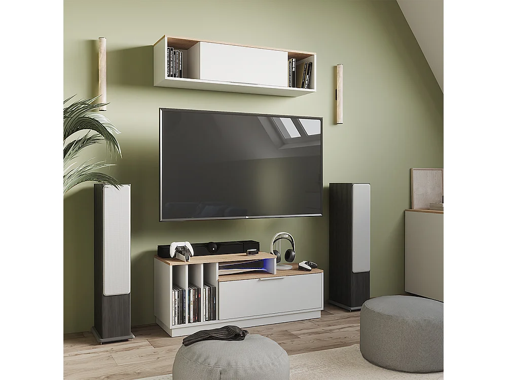 Buffet bas blanc/sonoma 120x40x49.9 betti