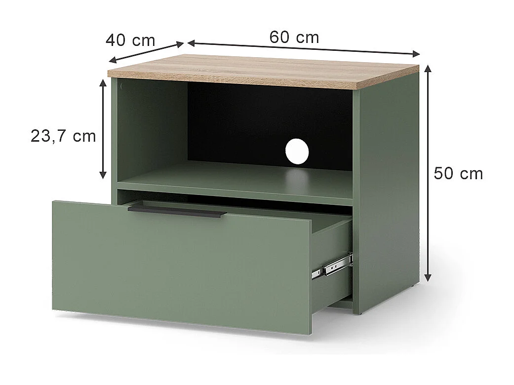 Meuble TV vert 60x40x50 wido