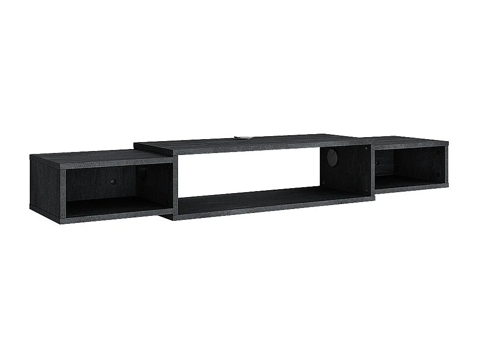 Meuble tv béton noir 139.7x29x20.3 nordic