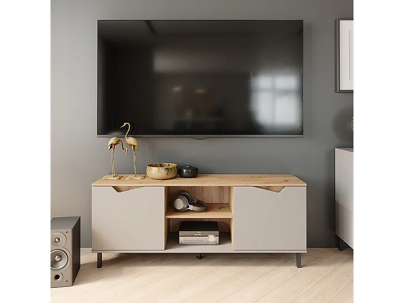 Meuble TV greige/artisan 150x38x60 marelle