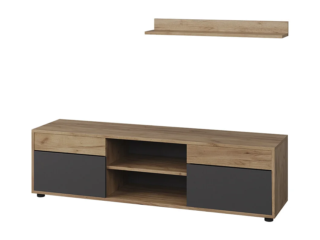 Meuble-paroi chêne doré/anthracite 139.8x35.4x38.9 berno