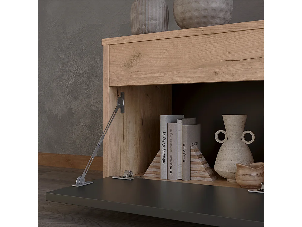 Meuble-paroi chêne doré/anthracite 139.8x35.4x38.9 berno