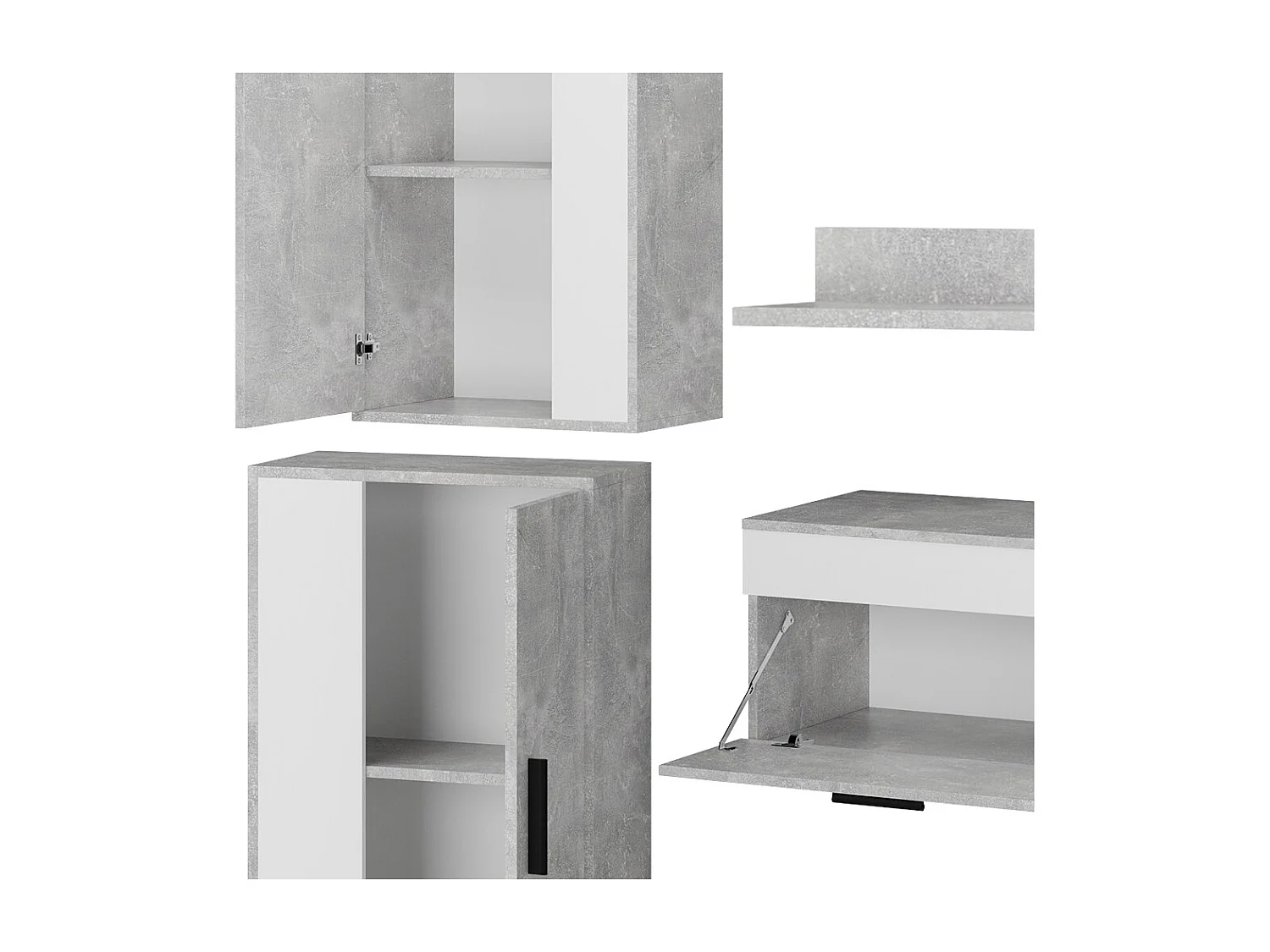 Meuble-paroi béton 140x35.2x38.7 berno