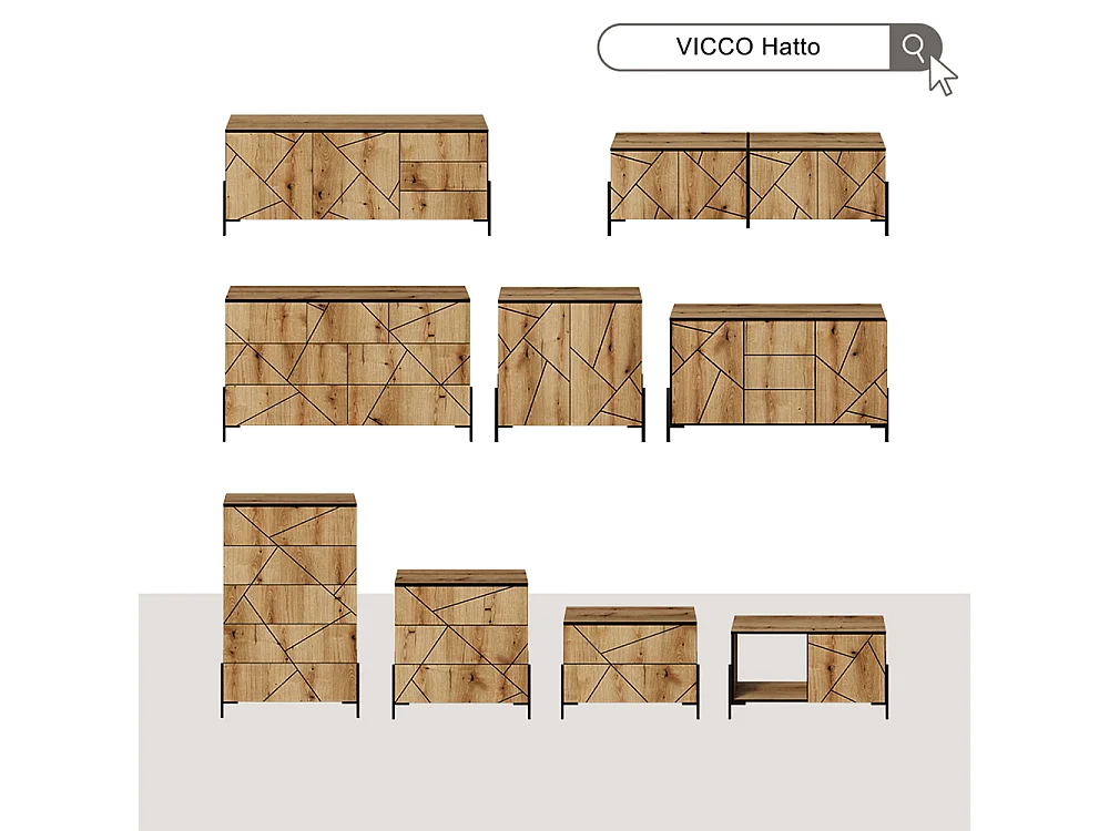 Lowboard eiche 150x39.7x60 hatto