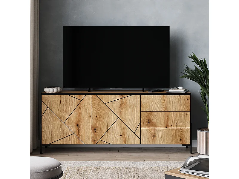 Meuble TV chêne 150x39.7x60 hatto