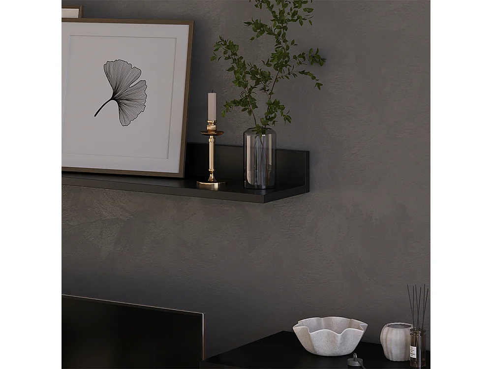 Lowboard & étagère noir/ancien style 139.8x35.3x38.9 berno