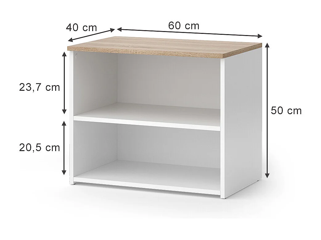 Lowboard weiß/sonoma 60x40x50 wido