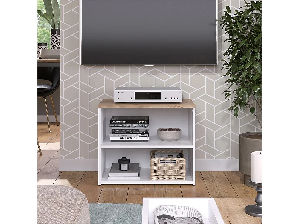 Meuble TV blanc/sonoma 60x40x50 wido