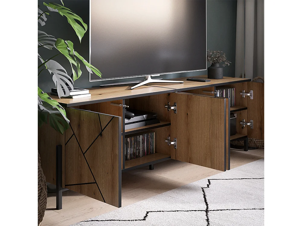 Meuble tv chêne 156.8x39.7x50 hatto