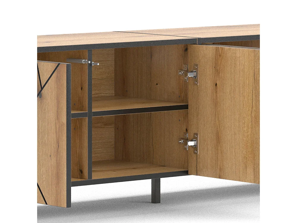 Meuble tv chêne 156.8x39.7x50 hatto