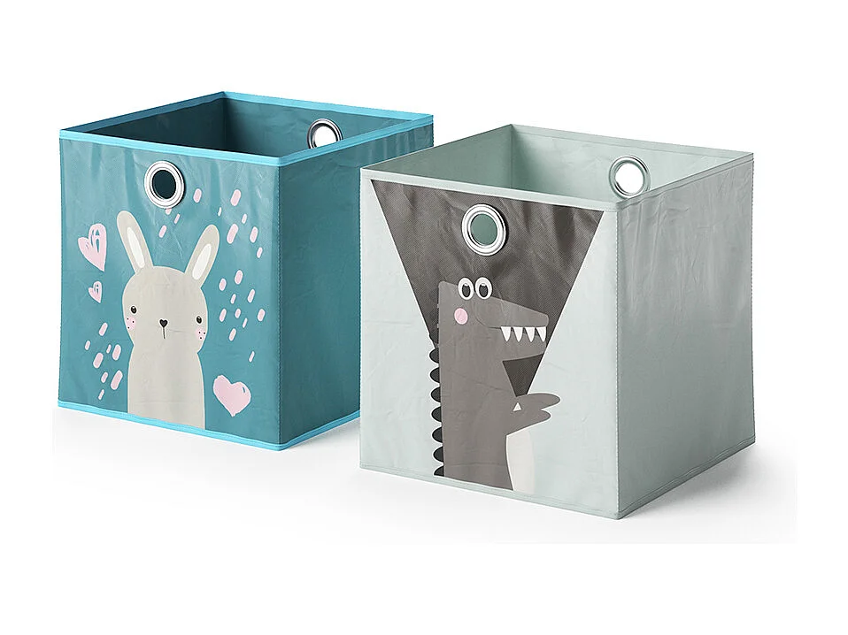 Boîte pliante bleu-gris 30x30x30