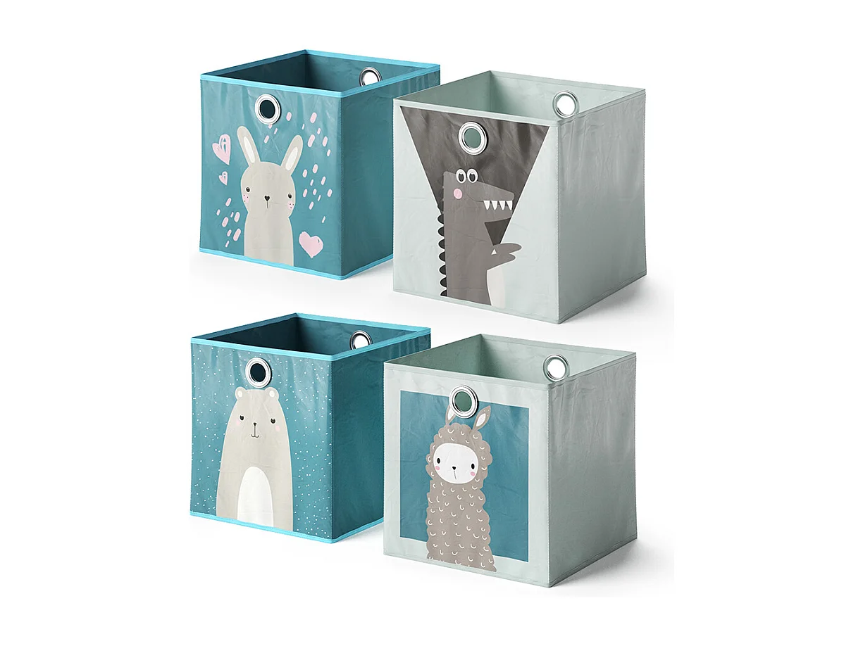 Boîte pliante bleu-gris 30x30x30