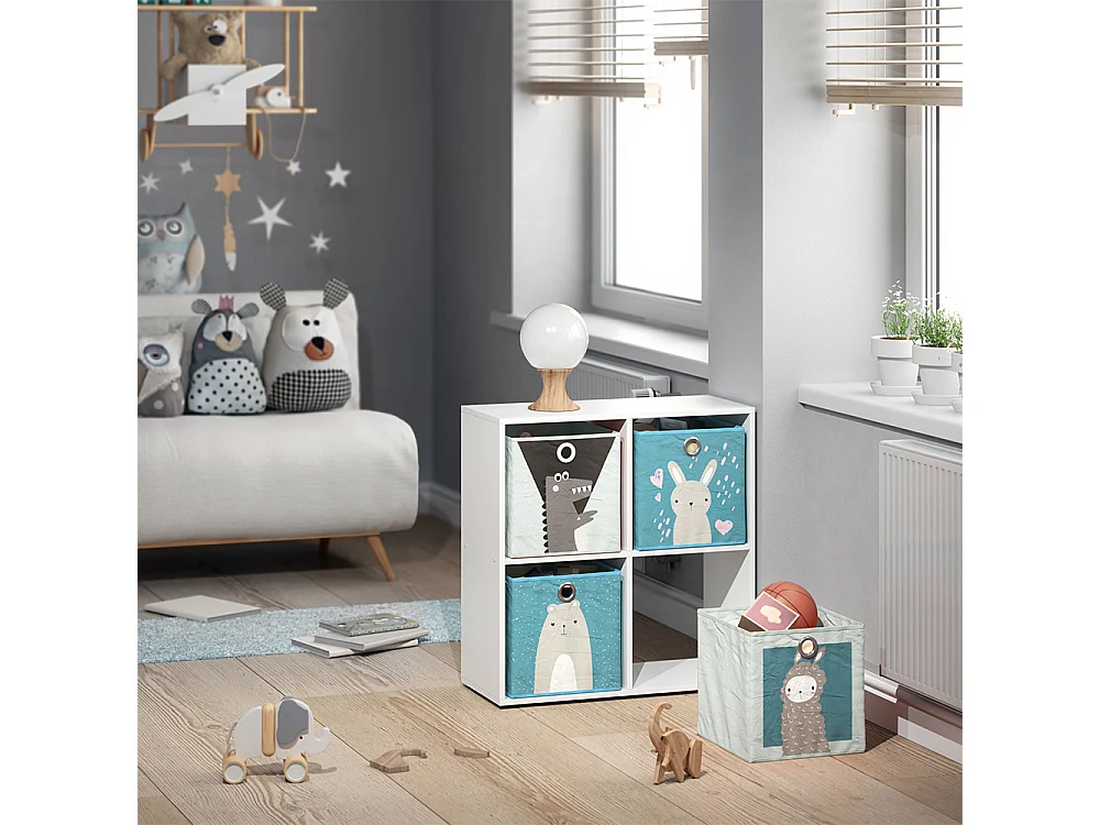 Boîte pliante bleu-gris 30x30x30