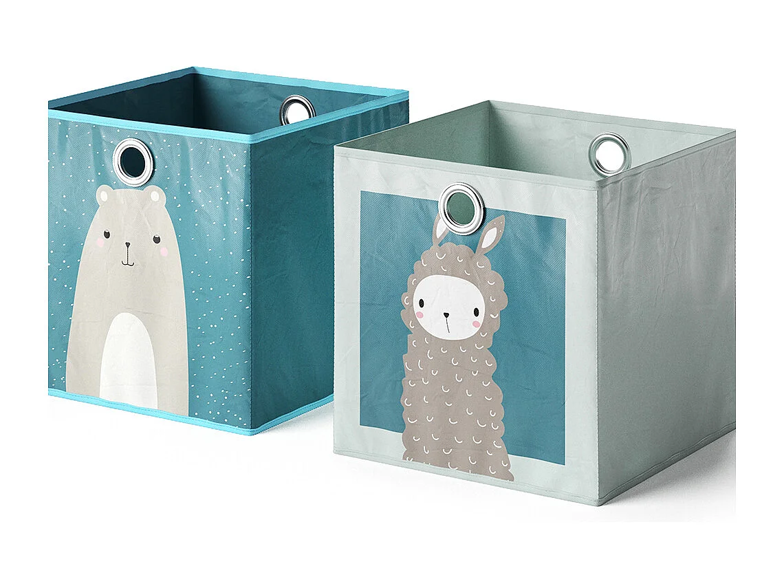 Boîte pliante bleu-gris 30x30x30