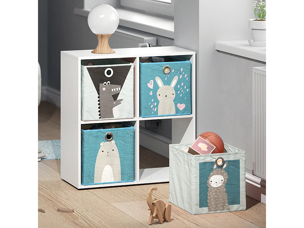 Boîte pliante bleu-gris 30x30x30