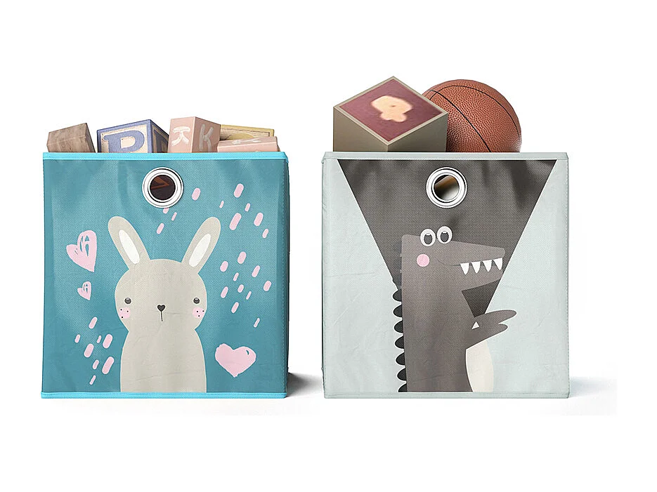 Boîte pliante bleu-gris 30x30x30