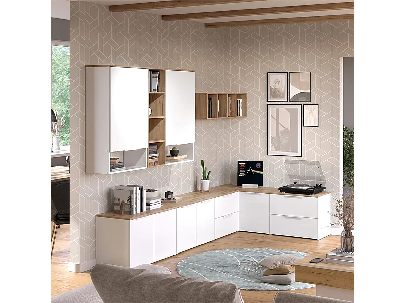 Meuble-paroi blanc/sonoma 80x40x50 wido