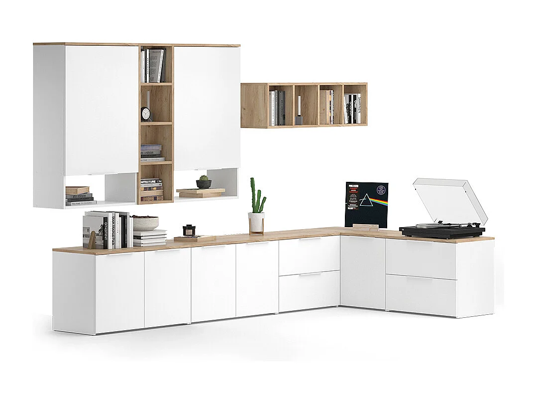 Meuble-paroi blanc/sonoma 80x40x50 wido