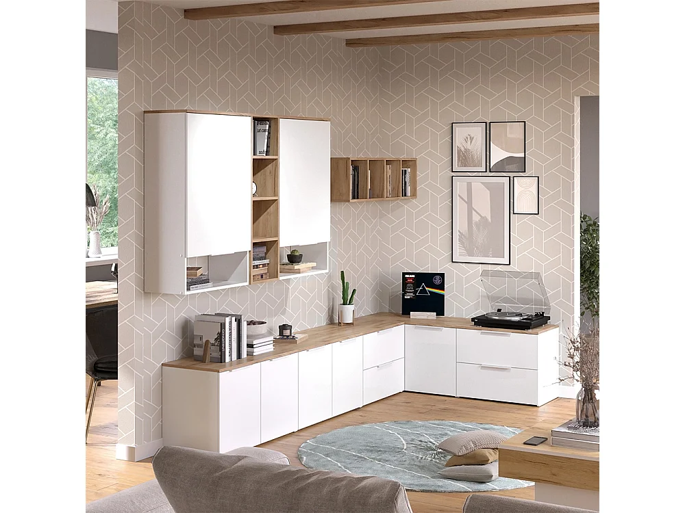 Wohnwand weiß/sonoma 80x40x50 wido