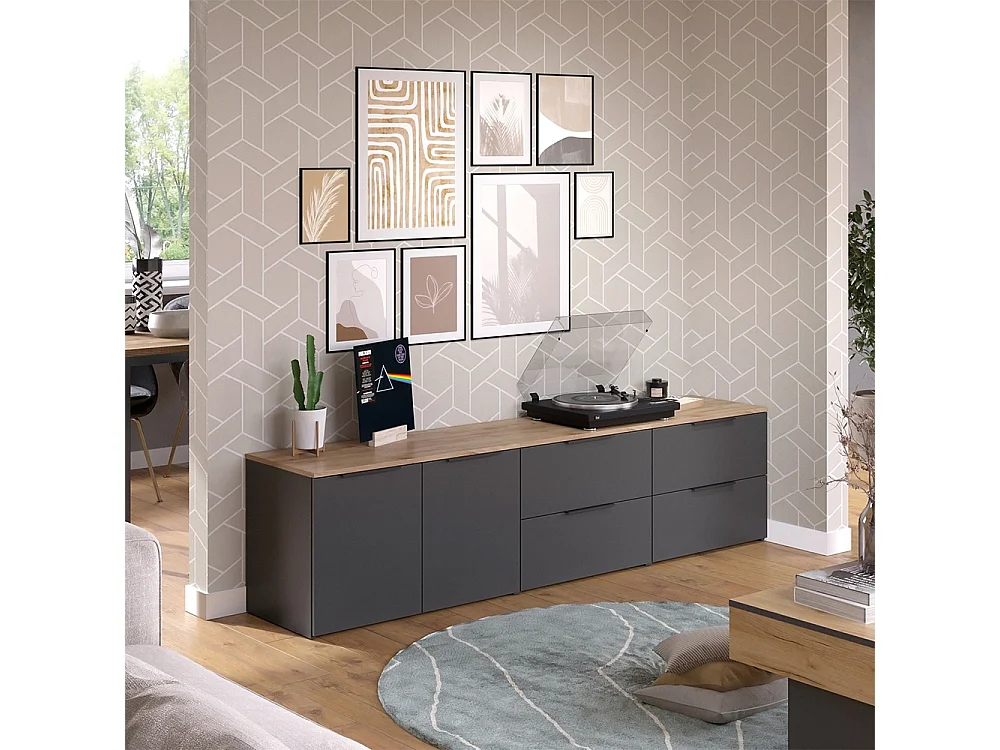 Mur de salon anthracite 80x40x50 wido