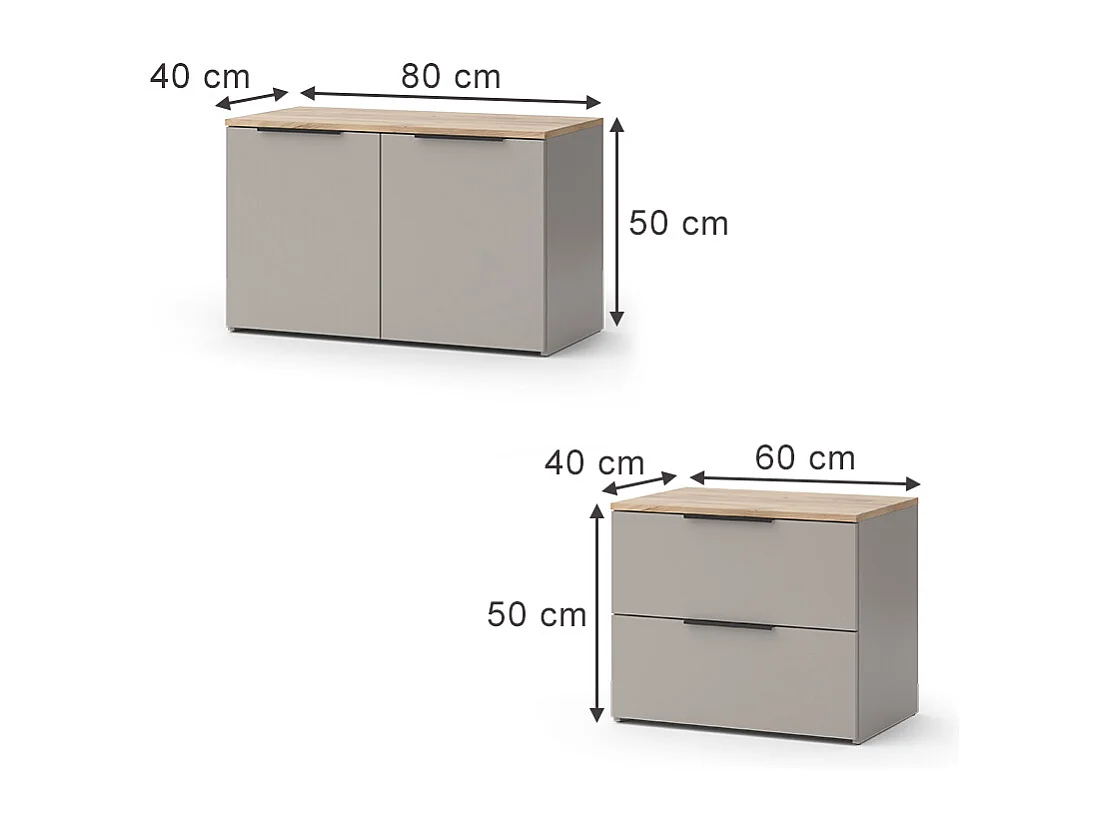 Meuble-paroi grège 80x40x50 wido