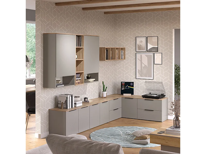 Unidade de parede cinzento-bege 80x40x50 wido