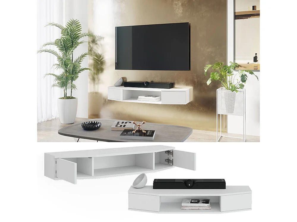 Mobile tv bianco 110x30x17.4 walter