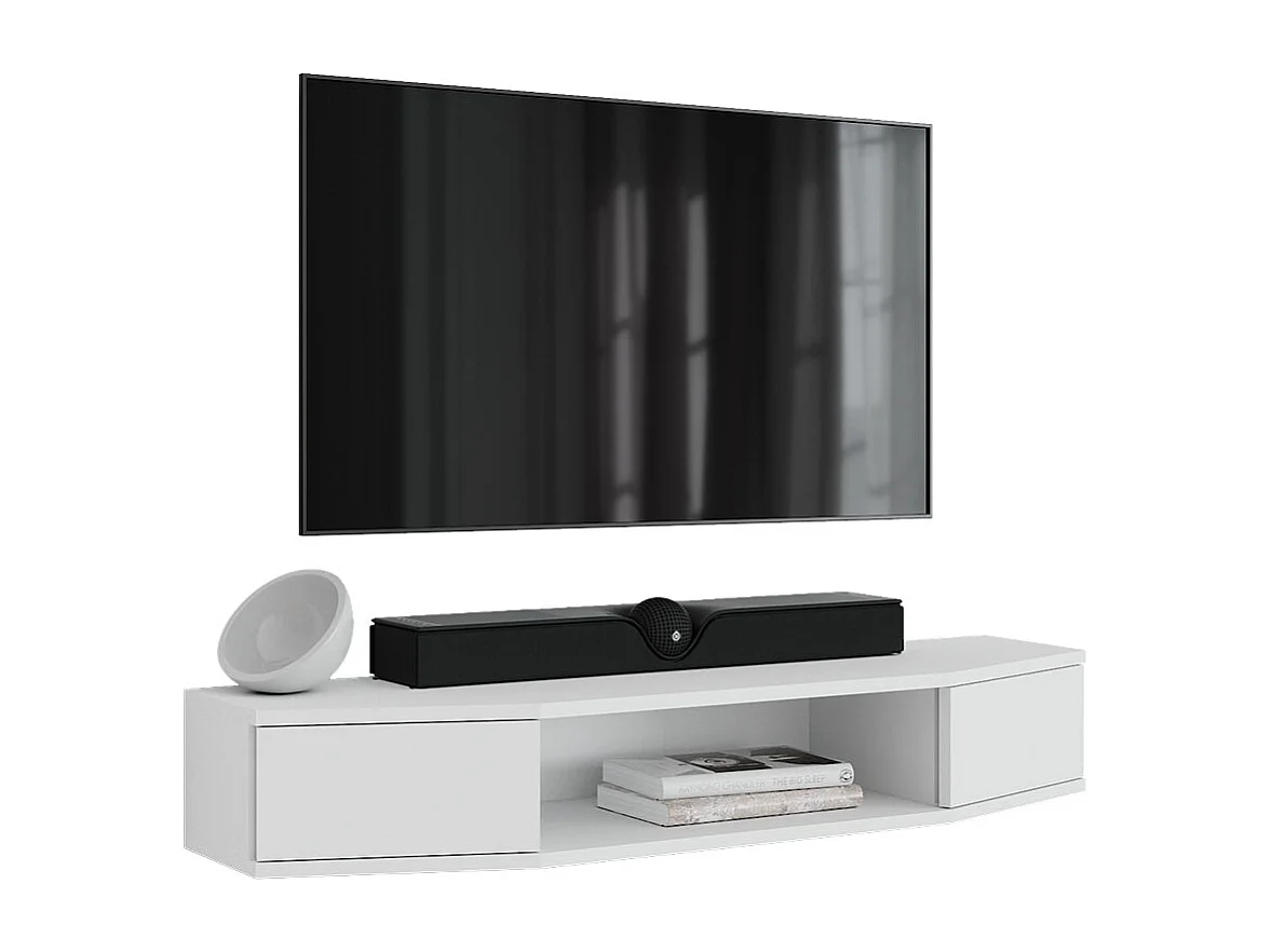 Meuble tv blanc 110x30x17.4 walter