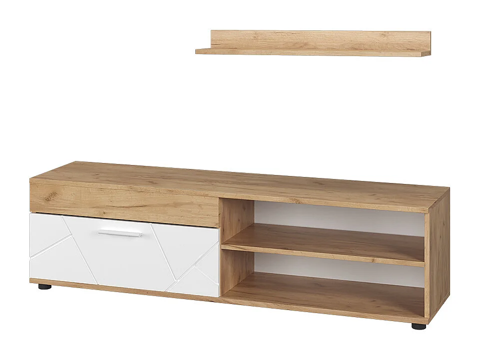 Lowboard & Regal goldkraft eiche/weiß 139.8x35.3x38.9 berno