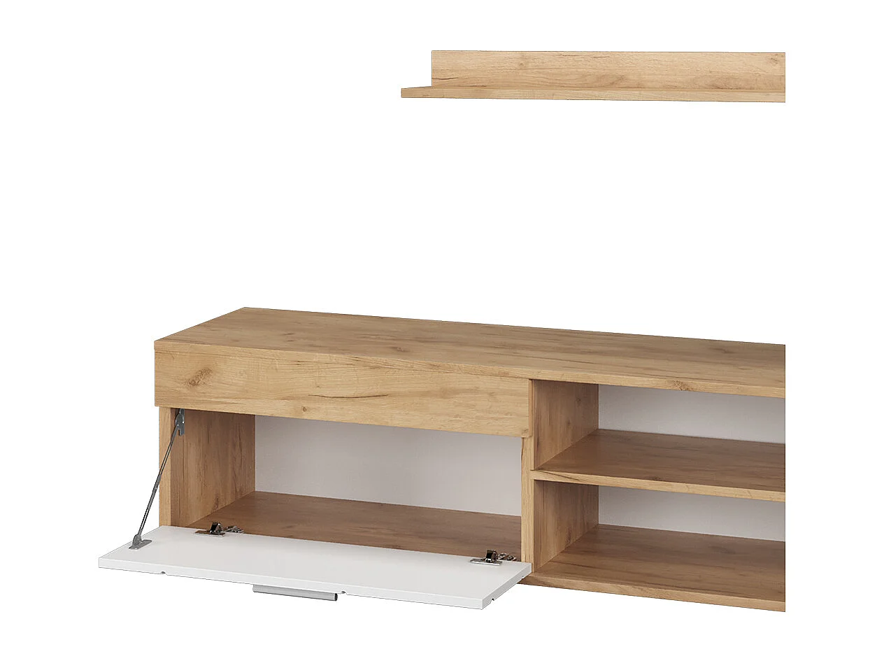 Lowboard & Regal goldkraft eiche/weiß 139.8x35.3x38.9 berno