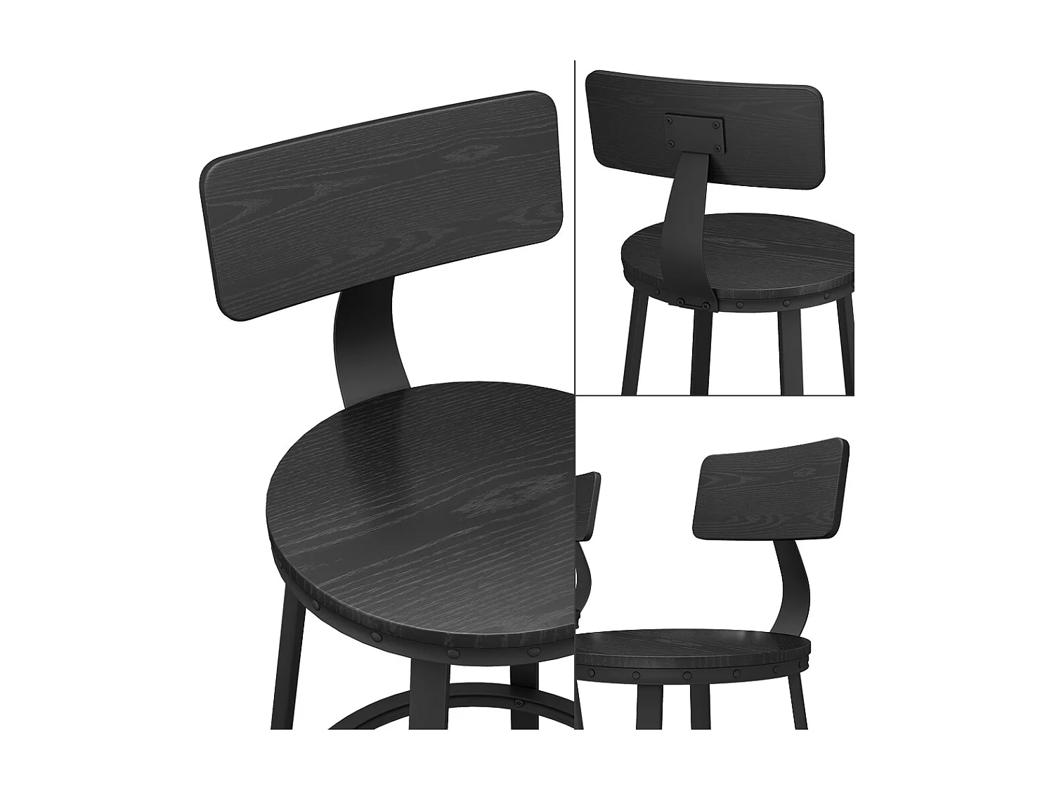 Tabouret de bar noir 34x55x102 caracas