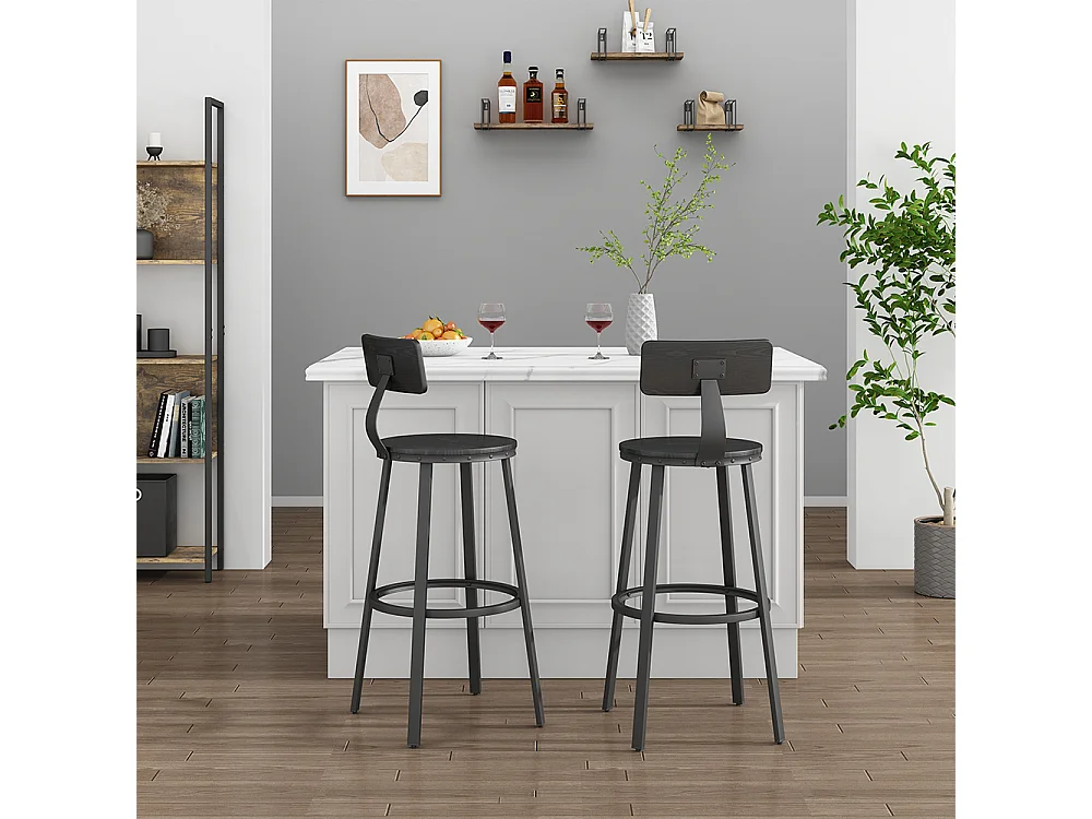 Tabouret de bar noir 34x55x102 caracas