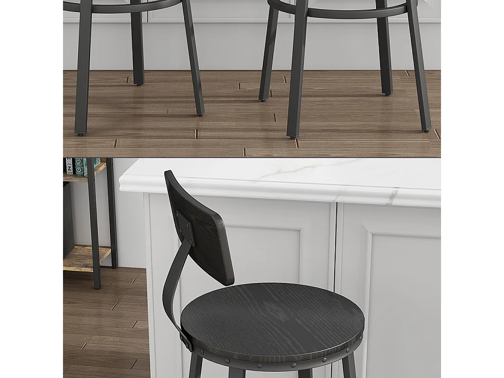 Tabouret de bar noir 34x55x102 caracas