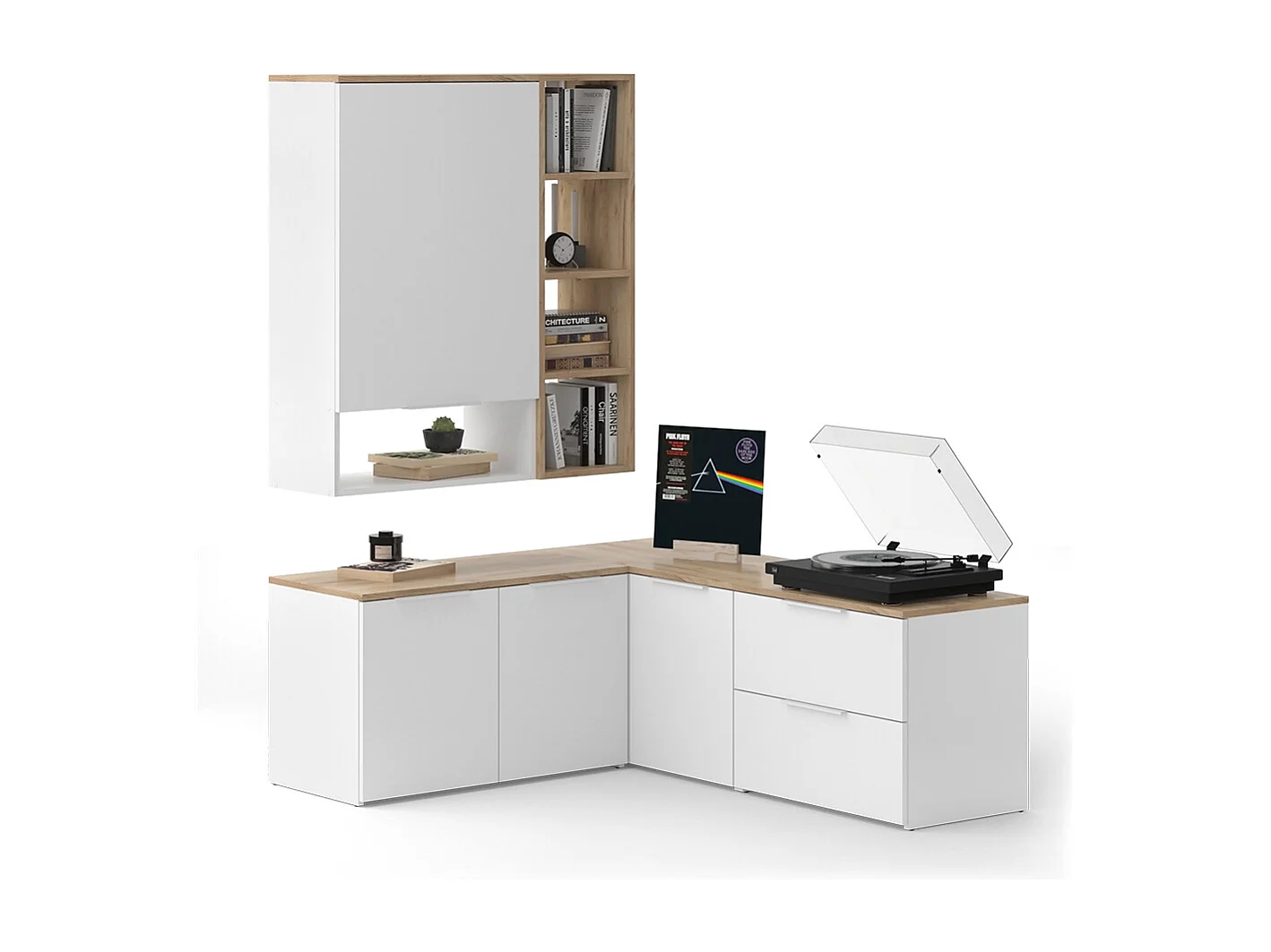 Wohnwand weiß/sonoma 80x40x50 wido