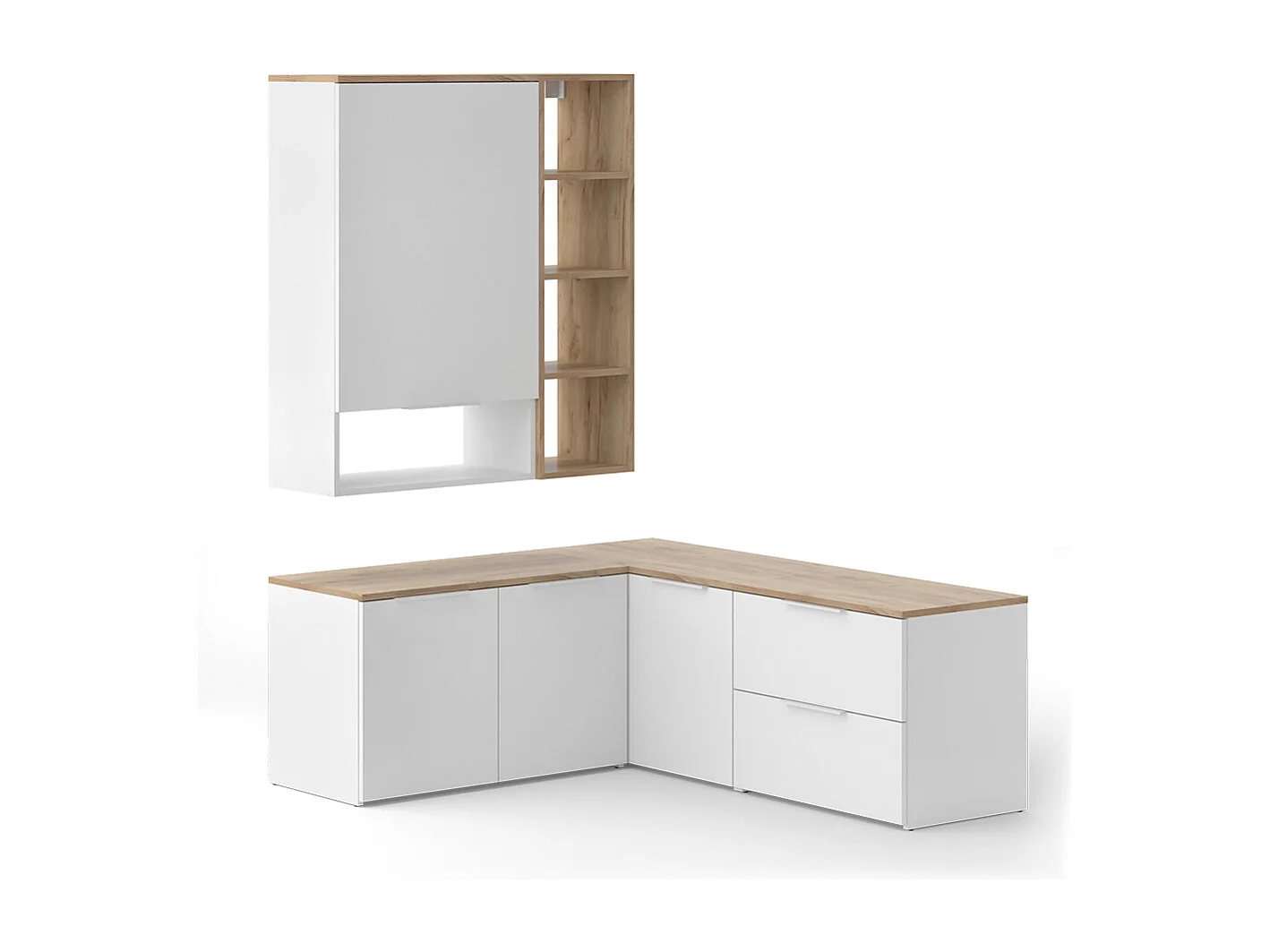 Meuble-paroi blanc/sonoma 80x40x50 wido