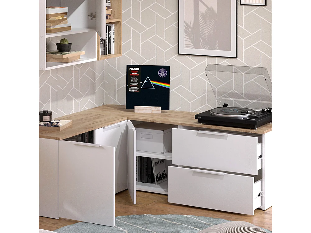 Meuble-paroi blanc/sonoma 80x40x50 wido